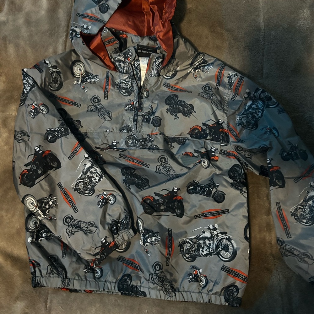 Harley-Davidson Gray and Red Motorcycle Jacket